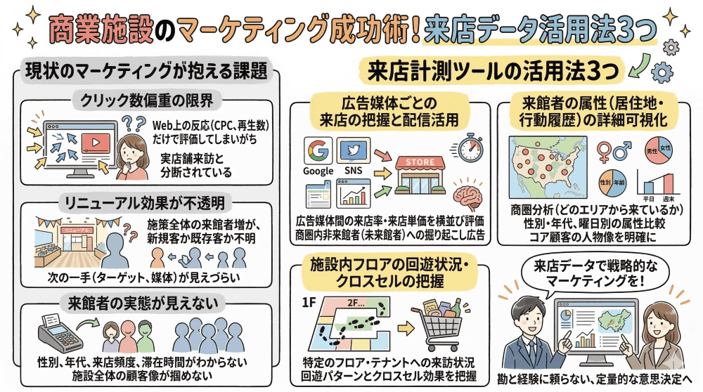 商業施設のマーケティング成功術！来店データ活用法3つ